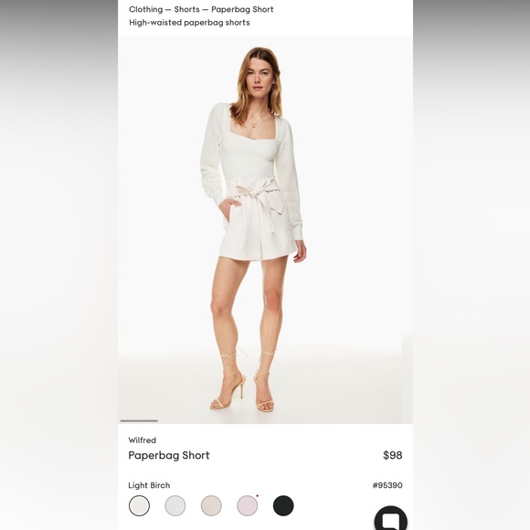 Wilfred Aritzia Classic Paper Bag Short - 00 - Light Birch - Picture 4 of 6